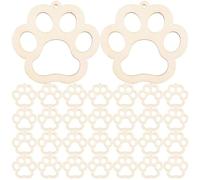 HOMSFOU 30 Piezas Virutas de Madera con Forma de Patas Recortes de Madera con Forma de Garra de Perro Beige y Cuerda de Cáñamo para DIY y Decorar Tu Habitación