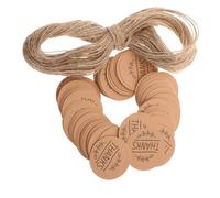 HOMSFOU 300piezas Etiquetas de Obsequio de Papel Kraft Etiquetas con Cuerda para Cajas de Embalaje Sobres Decoración de Bodas Suministros para Pequeñas Empresas y Manualidades