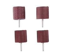 HOMSFOU 4 Cabezales de Pulido Rueda de Lija Abrasiva de Paño Esmeril, Diámetro de Varilla 6 Mm, Grano, para Afilado y Pulido de Madera, Metal y Plástico, Accesorio para