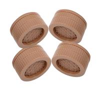 HOMSFOU 4 elevadores de Muebles Antideslizantes para Mesa y Marcos de Cama, Posavasos Redondos Marrones con diseño de para elevar sillas y gabinetes, Protectores de Piso de Altura para