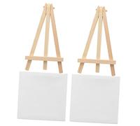 HOMSFOU 4 Juegos Mini con Caballete de Bordes Redondeados Seguros Soporte Estable para Pintura Óleo y Acrílica para Manualidades y Exhibición Artística