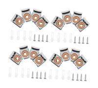 HOMSFOU 4 Juegos Mirror Holding Clips Metal Spring Loaded Heavy Duty Glass Mounting Hardware With Screws And Plugs For Frameless Thick Mirrors