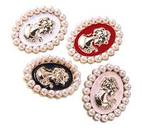 HOMSFOU 4 Piezas Accesorios de Joyería Vintage Cabeza de Belleza para Diy Embellecedores Planos para Manualidades para Fundas de Teléfono y Pendientes Color Aleatorio