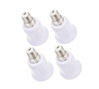 HOMSFOU 4 Piezas Adaptador Portalámparas E14 a E27, Convertidor Base Roscada de Plástico para Bombillas, Soporte Enchufe para Iluminación en Hogar, Oficina y Comercio