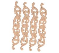HOMSFOU 4 Piezas Aplique Tallado de Madera para Decoración de Muebles de Adornos de Madera para Puertas y Gabinetes Diseño Detalles Exquisitos Bricolaje y Decoración