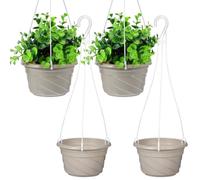 HOMSFOU 4 Piezas Cestas Colgantes para Plantas, Macetas Colgantes de PVC, para Interior y Exterior, para Ventanas, Orificio de Drenaje y Diseño Portátil, Decoración del Hogar