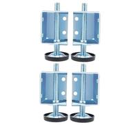 HOMSFOU 4 Piezas Estera De Muebles Apoya Patas para Mesa Patas De Mesa Almohadillas para Muebles Niveladores De Pies para Muebles Silver Acero Laminado En Frío