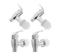 HOMSFOU 4 Piezas Grifo de Plástico para Dispensador de Bebidas, Grifo de Agua Fría, Abs, Plata, para Beverage Dispenser, para Bufets y Reuniones Familiares