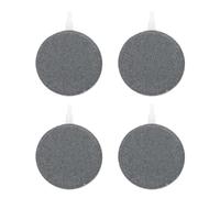 HOMSFOU 4 Piezas Piedra Difusora de Aire, Burbujas Finas Uniformes | Emery Negro, Forma Redonda y Superficie Lisa, para Acuario y Aireación de Peces