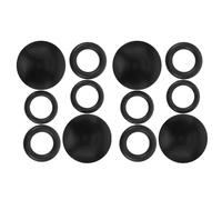 HOMSFOU 4 Piezas Protector para Ajuste Bielas de Montaña Antipolvo Bicicleta de y con Anillo de Goma y Tapa Central de Aleación de Aluminio Negro Seguro Carretera