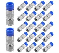 HOMSFOU 40 Unidades Kit de Conectores de Compresión Adaptadores Coaxiales Tipo para Cable Coaxial Accesorios para Terminación y Extensión de Cables de Antena Instalación sin Herramientas