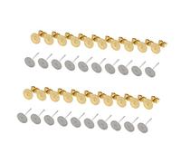 HOMSFOU 400 piezas Pendientes Plugs de Hierro con Plano Accesorios para Joyas DIY Dorado y Plateado Material Ligero para Reemplazo y Creación de Pendientes Mujer Niñas