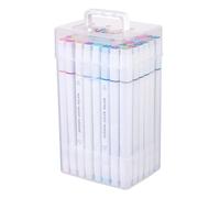 HOMSFOU 48 Piezas Marcadores de Doble Punta, Marcadores de Arte, Plástico, Estilo Simple, para Dibujar Patrones Bonitos, Trabajadores de Oficina