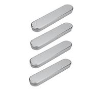 HOMSFOU 4piezas Estuche De Hojalata para Lápices y Bolígrafos Estuche Escolar Metálico Plateado para Estudiantes Contiene Compartimentos Portátil