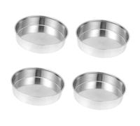 HOMSFOU 4piezas Platos De Acero Inoxidable Para Cocción Al Vapor Para Noodles Fríos Pasteles y Frutas Utensilios De Cocina Elegantes y Reutilizables