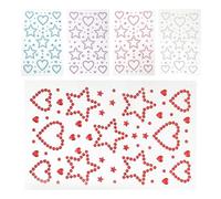 HOMSFOU 5 Hojas Pegatinas de Gemas de Imitación Ojos, Joyas Faciales Gemas de Imitación de Acrílico, Autoadhesivas, para Cara y Cuerpo, Corazones y Estrellas, para Fiestas Temáticas