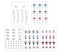 HOMSFOU 5 Juegos Pegatinas Autoadhesivas de Gemas de Imitación para Ojos y Rostro, Acrílico sin Residuo, Variedad de Estilos para Maquillaje en Noches Locas y Máscaras