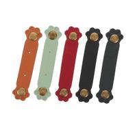 HOMSFOU 5 Piezas Bodera De Auriculares De La Del Gato Enrollador De Auriculares Pu Usb Data Wrap Soporte Para Para Los Organizador De Cable De Pu Paw