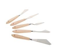 HOMSFOU 5 Piezas Espátulas para Pintura Óleo y Acrílico con Mango de Herramientas de de Color para Técnicas Artísticas y Decoración de Paredes