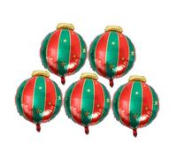 HOMSFOU 5 Piezas Globos de Aluminio Navideños Decoración de Fiesta para Navidad Globos Metálicos para Fotografía y Ambientación Fáciles de Paredes o Ventanas