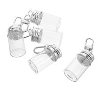 HOMSFOU 5 Piezas Llavero Mini Botella de Vidrio 7ml Acero Inoxidable