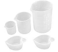 HOMSFOU 5 Piezas Tazas Medidoras de Silicona para Resina Recipientes de Ergonómicos para Manualidades y Cocina para y Pintura