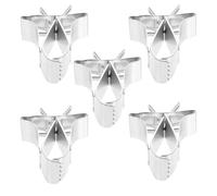 HOMSFOU 5 Soportes Porta Frutas para Jaula de Pájaros, Clip para Comedero de Loros y Aves Pequeñas, Accesorios Duraderos para Alimentación en Jaulas, Color Plateado, Pack de 5 Piezas