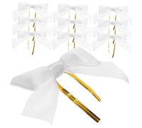HOMSFOU 50 Piezas Bolsa De Obsequio Lazo De Lazos Blancos para Manualidades para Envolver Regalos Decoración Día De San Valentín Bolsas para Tartas