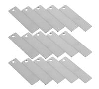 HOMSFOU 50 Piezas Etiquetas Rectangulares en Blanco de Acero Inoxidable, Placas de Grabado de Metal, Plata, para Llaveros y Perros, Marcaje de Inventario y Exhibición Comercial