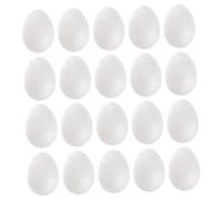 HOMSFOU 50 Piezas Huevo De Espuma De Bricolaje Huevos De Poliestireno Para Manualidades Pequeños Huevos Artificiales Shapes Huevos Falsos Para Decorar Huevos Decorativos Falsos Oval Blanco