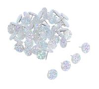 HOMSFOU 50 Piezas Unidades de Chinchetas de Resina con Diamantes de Imitación Brillantes Alfileres Decorativos para Tablero de Corcho y Sujetadores para Oficina y