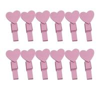 HOMSFOU 50 Unidades Mini Pinzas de Madera Rosa Forma de Corazón para Decoración del Hogar, Ligeras Estructura Resistente, Ideales para Fotos y Postales