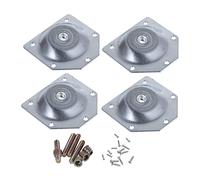 HOMSFOU 6 almohadillas de conector para patas de mesa, fijadores de junta de placa de hierro para patas de muebles en ángulo, color plateado para mesas, sillas y armarios de estilo norteeuropeo