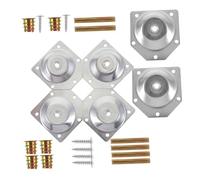 HOMSFOU 6 Juegos Kit Patas Telescópicas Soporte y Brida para Muebles Ajustables para Camas Sillas y Armarios Incluye Tornillos y Tuercas Montaje Seguro y Duradero