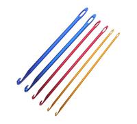 HOMSFOU 6 piezas Agujas Ganchillo Aluminio con Agujero Ganchillos Crochet para Tejer Bufandas Gorros Guantes y Suéteres Herramientas Manualidades DIY