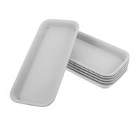 HOMSFOU 6 Piezas Bandeja Base Rectangular PP Beige para Bonsáis y Macetas | Protege Suelos y Muebles, y Fácil de Mover, Color Variación Visible