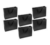 HOMSFOU 6 Piezas Bolsas De Obsequio Negras De Papel para Compras Bolsas De Obsequio para Festivales para Galletas para Fiestas