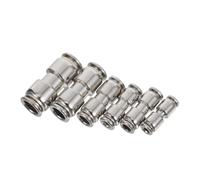 HOMSFOU 6 Piezas Conectores Rápidos Neumáticos de Metal para Mangueras de Aire Acopladores Rectos Push-to-connect Kit de Conexión Rápida para Sistemas de Camiones Alta Resistencia y