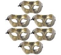 HOMSFOU 6 Piezas Máscara de Mascarada de Plástico, Máscara de Disfraz de Cosplay, Estilo Vintage, Dorada, para No Irritar la Cara, Accesorio Cosplay, para Fiesta de Mascarada y Role
