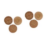 HOMSFOU 6 Piezas Pendientes de Botón de Ratán Trenzado Accesorios para Joyería Diy Colgantes Artesanales para Collar para Proyectos de Manualidades y Bisutería