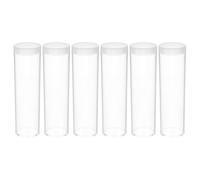 HOMSFOU 6 Piezas Tubo Transparente para Almacenamiento de Monedas Tapa Sellada, Tubo de Plástico Abs Redondo Portátil para Protección y Colección de Monedas en Actividades al Aire Libre