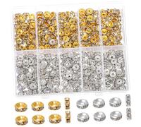 HOMSFOU 600 Piezas Cuentas Espaciadoras para Joyería de Abalorios con Brillantes y Rhinestones para Pulseras y Proyectos de Diy