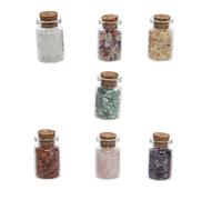 HOMSFOU 7 Botellas De Cristal A La Deriva Botella De Piedras Preciosas Cristal Decoración Del Hogar Botellas Con Chips Mini Gemas Vidrio Pequeños Frascos Vidrio