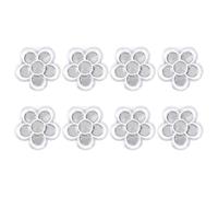 HOMSFOU 8 Piezas Caja de Lápiz Labial Rellenable de 6 Compartimentos, Caja de Sombras de Ojos de Viaje, Forma de Flor, Aluminio y Plata, para Barras de Labios y Correctores, DIY Lipstick