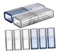 HOMSFOU 8 Piezas Organizador de Escritorio Caja de Almacenamiento Mini Transparente para Bastones de Algodón Palillos y Esponjas de Maquillaje para Oficina y Baño