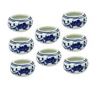 HOMSFOU 8 Piezas Platos de Tinta para Caligrafía de Porcelana Recipientes de Cerámicos Pequeños Bandejas para Artística Accesorios de Escritorio para Principiantes y