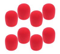 HOMSFOU 8 Piezas Protector de Espuma Roja para Micrófonos de Mano Aislamiento Acústico y Resistencia al Viento, Diseñado para Grabación en Casa y Eventos de Habla