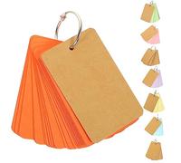 HOMSFOU 8 piezas Tarjetas Flash Cartulina con Anillo Páginas de Fichas para Estudio Notas y Recordatorios Portátiles y Prácticas