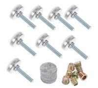 HOMSFOU 8juegos Patas Niveladoras Ajustables para Muebles De Soportes para Sofás Mesas y Gabinetes Protege Suelos Almohadillas De Fieltro Rosca