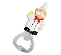 HOMSFOU Abridor de Botellas de Cerveza Magnético Imán de Nevera, Diseño Chef Creativo en Resina y Acero Inoxidable, Utensilio Cocina Compacto para Hogar y Bar, Accesorio Abridor Genial